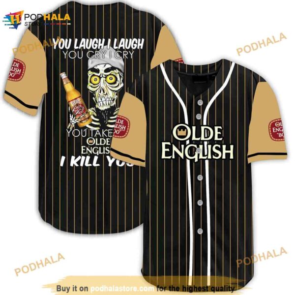 Achmed Laugh Cry Take My Olde English 800 Beer I Kill You 3D Baseball Jersey