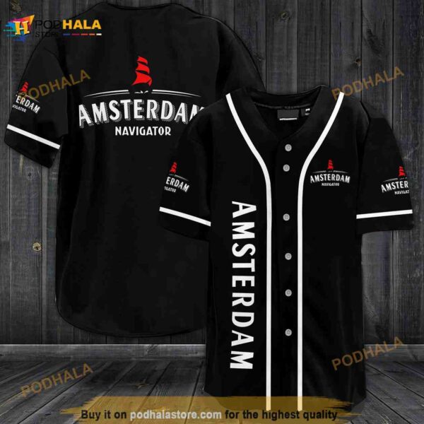 Amsterdam Beer All Over Print Unisex 3D Baseball Jersey