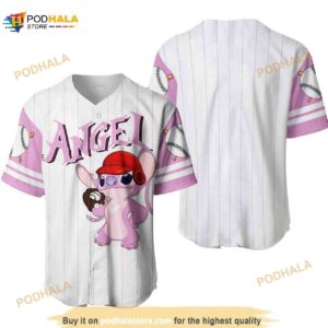 Angel Stitch Girlfriend All Over Print Pinstripe 3D Baseball Jersey