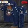 Ballantines Whiskey Usa Flag Skull All Over Print Navy Baseball Jersey