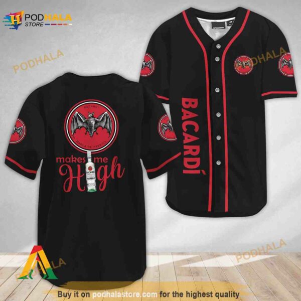 Basic Bacardi Rum Make Me High 3D Baseball Jersey