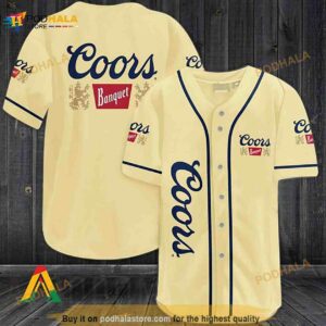 Beige Coors Banquet Beer 3D Baseball Jersey