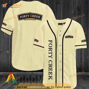 Beige Forty Creek 3D Baseball Jersey