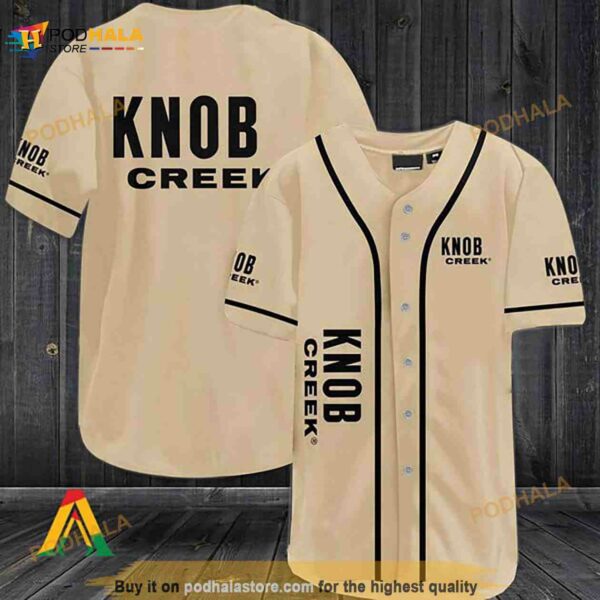 Beige Knob Creek 3D Baseball Jersey