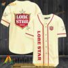 Beige Lone Star Beer 3D Baseball Jersey