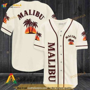 Beige Malibu Rum 3D Baseball Jersey