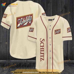 Beige Schlitz Beer 3D Baseball Jersey