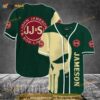 Beige Skull Jameson Whiskey 3D Baseball Jersey