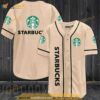 Beige Starbucks 3D Baseball Jersey