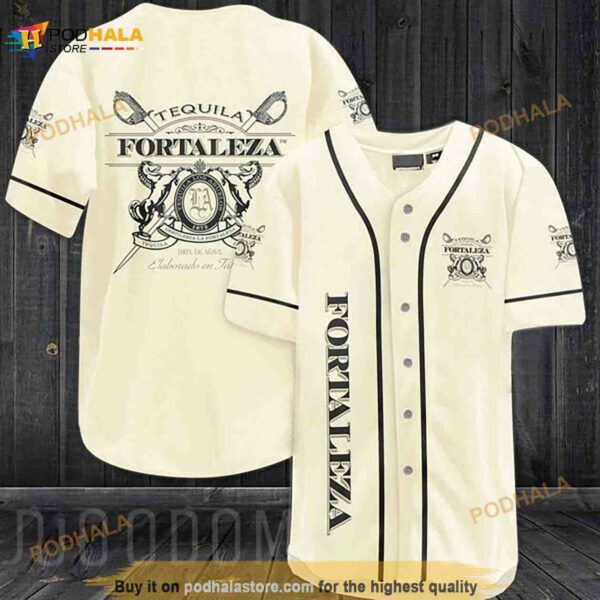 Beige Tequila Fortaleza 3D Baseball Jersey