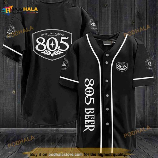 Black 805 Beer 3D Baseball Jersey