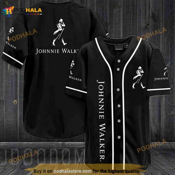 Black Johnnie Walker 3D Baseball Jersey