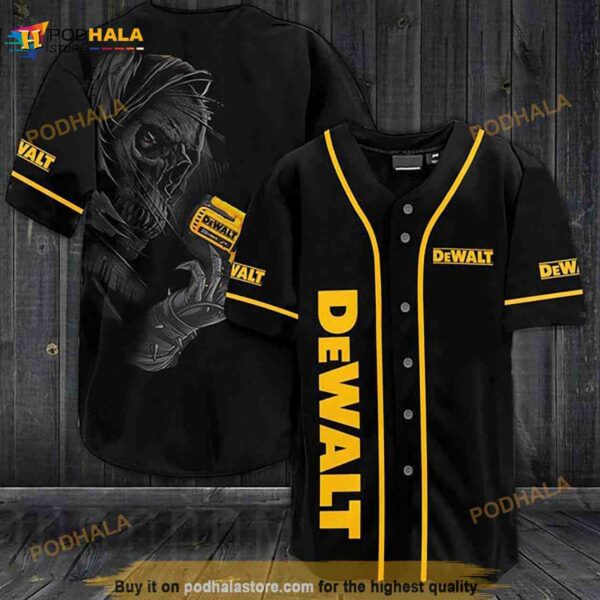 Black Skull Dewalt 3D Baseball Jersey