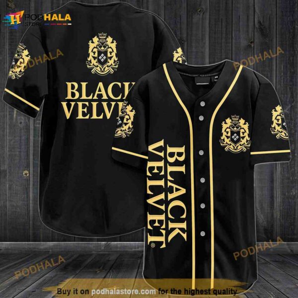 Black Velvet Whiskey 3D Baseball Jersey