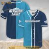 Blue And Navi Split Keystone Light 3D Baseball Jersey