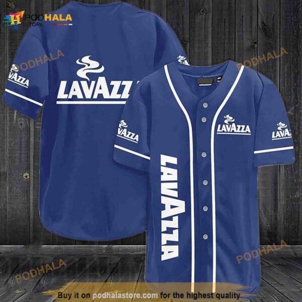 Blue Lavazza Coffee 3D Baseball Jersey