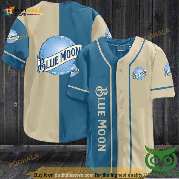 Blue Moon Belgian Beer 3D Baseball Jersey Shirt