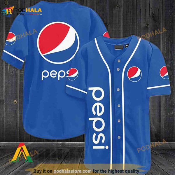 Blue Pepsi 3D Baseball Jersey