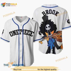 Brook One Piece Anime Gift Christmas For Fan 3D Baseball Jersey Shirt