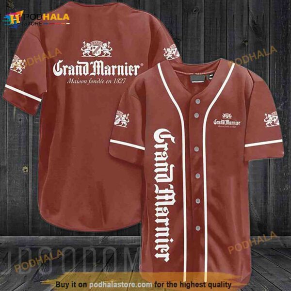 Brown Grand Marnier 3D Baseball Jersey