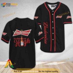 Budweiser Beer Make Me High 3D Baseball Jersey