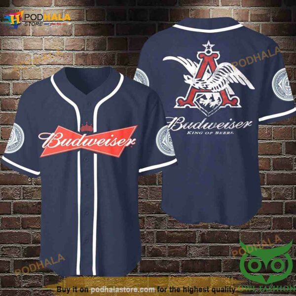 Budweiser Beers 3D Baseball Jersey Shirt