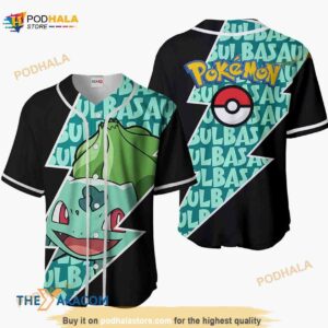 Bulbasaur Pokemon Anime Gift Christmas For Fan 3D Baseball Jersey Shirt