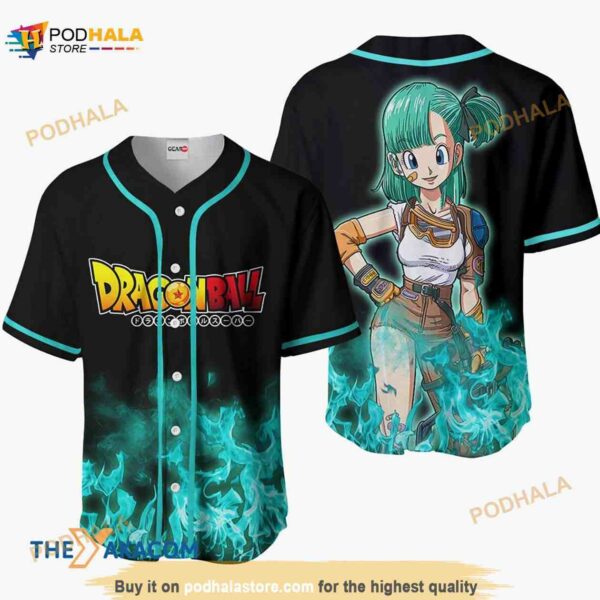 Bulma Dragon Ball Anime Gift Christmas For Fan 3D Baseball Jersey Shirt