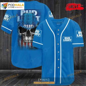 Bus Light Skull Usa Flag All Over Print Unisex Baseball Jersey