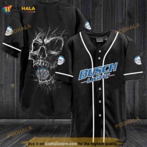 Busch Light Skull 3D Baseball Jersey Vy8