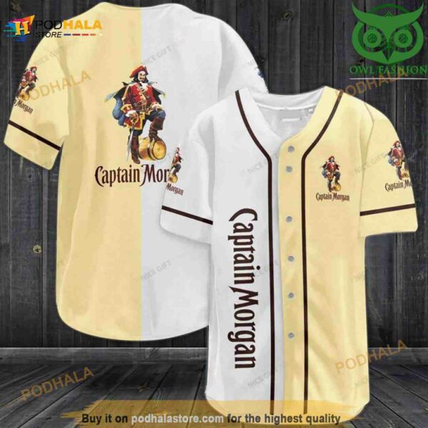 Captain Morgan 3D Baseball Jersey Shirt