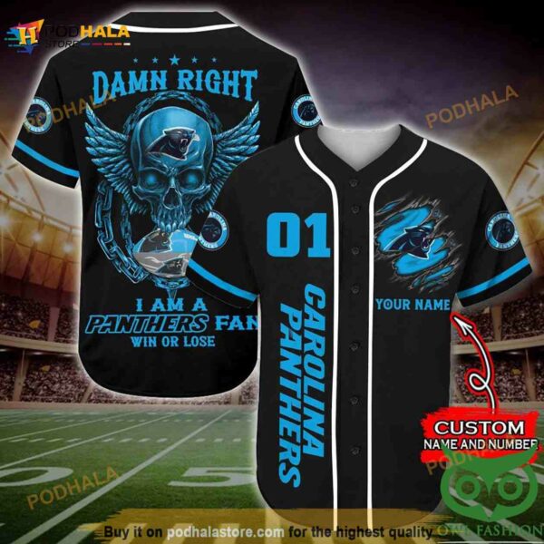 Carolina Panthers 3D Baseball Jersey Personalized Gift