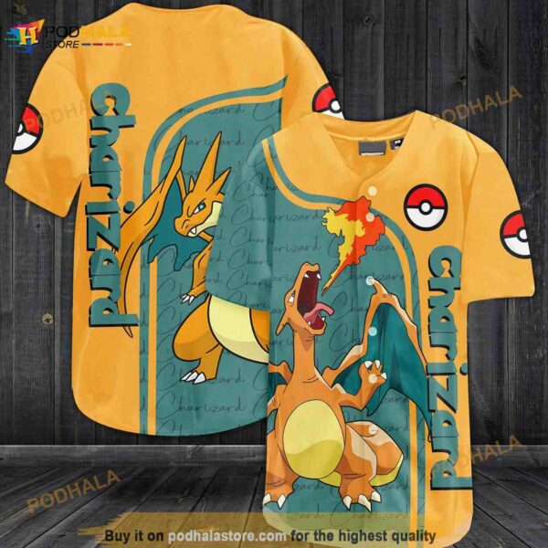 Charizard 3D Baseball Jersey