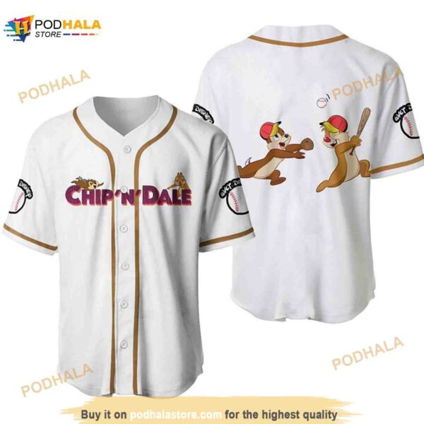 Chip & Dale Chipmunks Disney Cartoon All Over Print Baseball Jersey