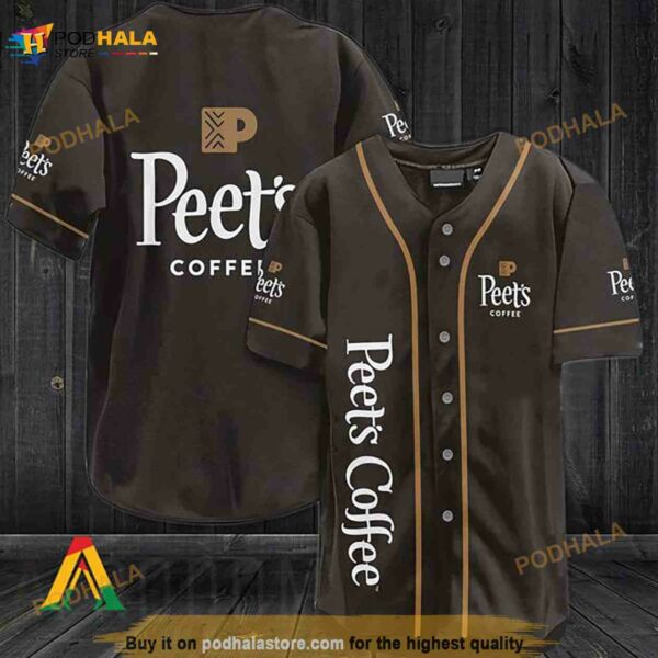 Chocolate Peet’s Coffee 3D Baseball Jersey