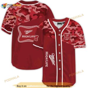 Classic Camouflage Miller High Life 3D Baseball Jersey