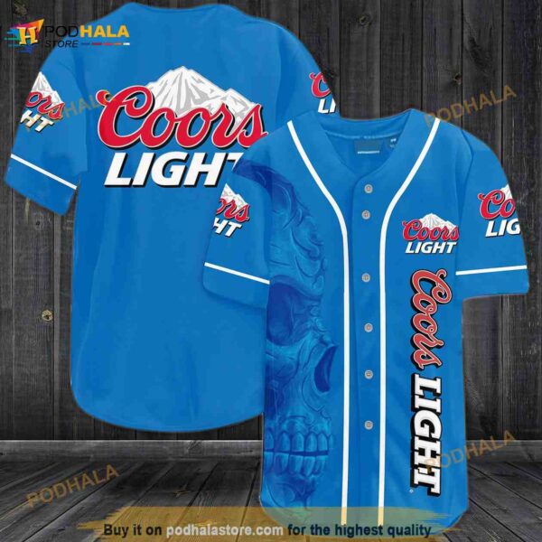 Coors Light Skull 3D Baseball Jersey