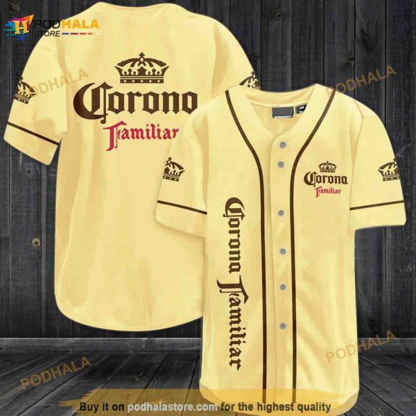 Corona Familiar Beer 3D Baseball Jersey