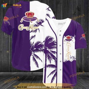 Crown Royal Palm Tree All Over Print 3D Unisex 3D Baseball Jersey Purple