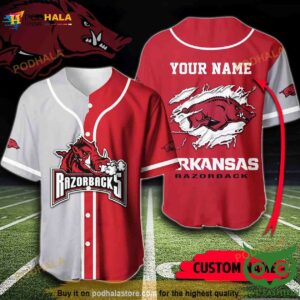 Custom Name Arkansas Razorbacks 3D Baseball Jersey Shirt