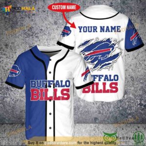 Custom Name Buffalo Bills 3D Baseball Jersey Shirt