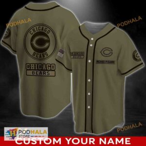 Custom Name Chicago Bears NFL 3D Baseball Jersey Shirt