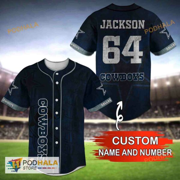 Custom Name Dallas Cowboys NFL 3D Baseball Jersey Shirt