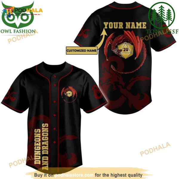 Custom Name Dungeons And Dragons Limted Edition 3D Baseball Jersey Shirt