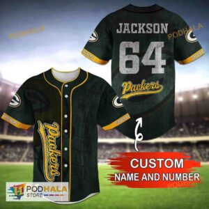 Custom Name Green Bay Packers NFL Number 3D Baseball Jersey Shirt