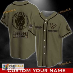 Custom Name Houston Texans NFL 3D Baseball Jersey Shirt