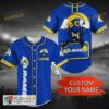 Custom Name Los Angeles Rams NFL 3D Baseball Jersey Shirt