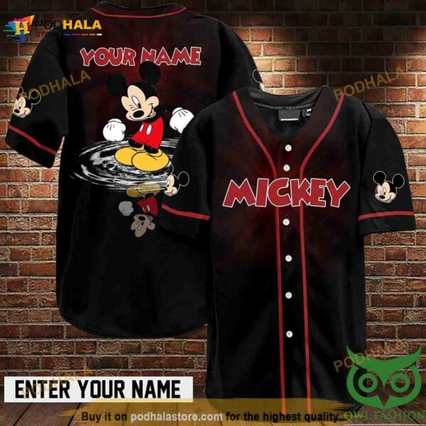 Custom Name Mickey Smiling 3D Baseball Jersey Shirt