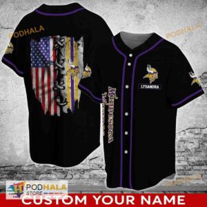 Custom Name Minnesota Vikings NFL 3D Baseball Jersey Shirt