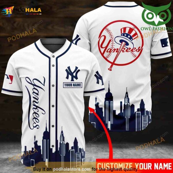 Custom Name New York Yankees 3D Baseball Jersey Shirt